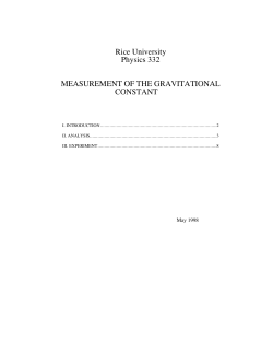 Measurement of the Gravitational Constant