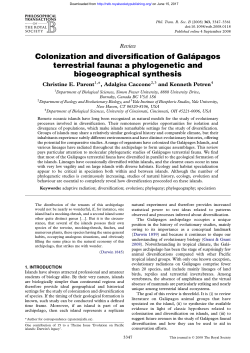 Colonization and diversification of Gala&acute; pagos terrestrial fauna: a