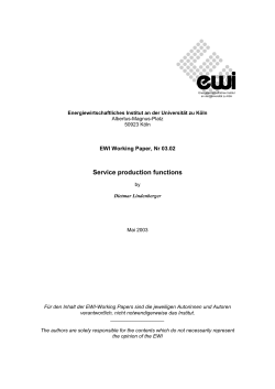 Service production functions - Energiewirtschaftliches Institut an der