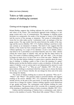 T-shirt or folk costume &ndash; choice of clothing by context