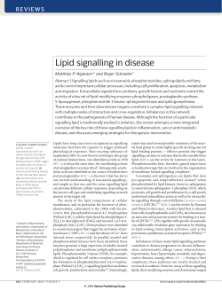Lipid signalling in disease