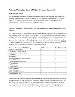 Fiction and Facts about the AP US History Curriculum Framework