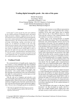 Trading digital intangible goods : the rules of the game