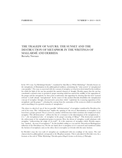 The Tragedy of NaTure - parrhesia :: a journal of critical philosophy