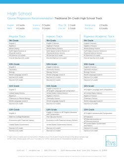 High School 24 credit track course progression