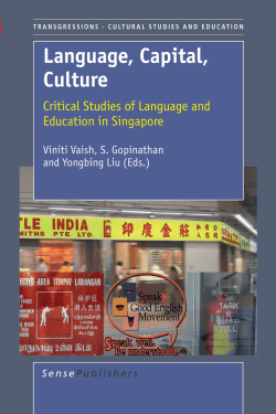 Critical Studies of Language and Education in Singapore