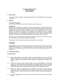 Principality Building Society Terms of Reference Audit Committee 1