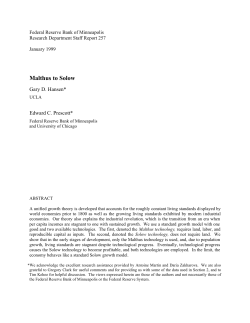 Malthus to Solow - Federal Reserve Bank of Minneapolis