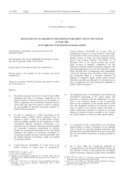 REGULATION (EC) No 1606/2002 OF THE EUROPEAN - EUR-Lex