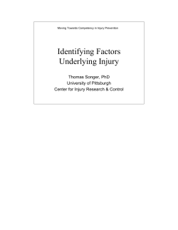 Identifying Factors Underlying Injury
