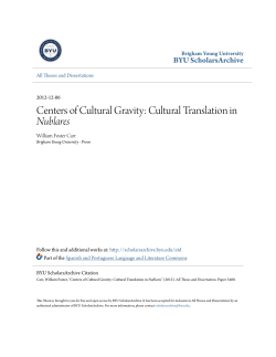 Centers of Cultural Gravity: Cultural Translation in Nublares