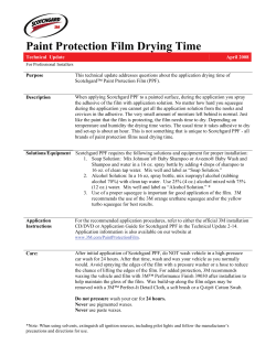 Paint Protection Film Drying Time