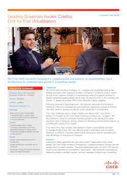 SID-First Credit Insurance Company Inc., Ljubljana Credits