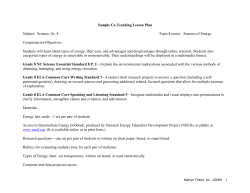 Sample Co-Teaching Lesson Plan Subject: Science, Gr. 8 Topic