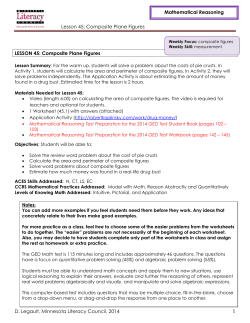 Lesson 45: Composite Plane Figures D. Legault, Minnesota Literacy