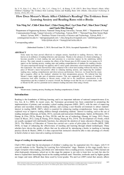 How Does Mozart`s Music Affect Children`s Reading? The Evidence