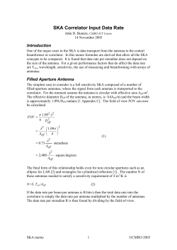 SKA Correlator Input Data Rate