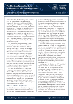 The Election of Josephine Getsi &mdash; Making Political History in