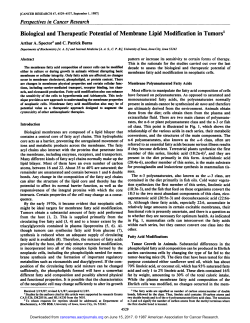 Perspectivesin CancerResearch Biological and Therapeutic