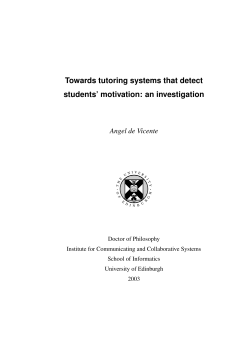 Motivation Detection Study - School of Informatics