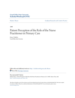 Patient Perception of the Role of the Nurse Practitioner in Primary