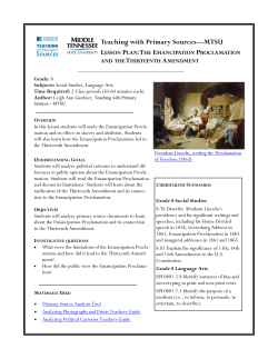 Teaching with Primary Sources MTSU LESSON PLAN