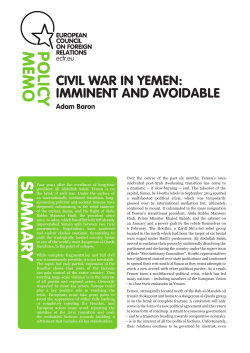 Civil War in Yemen: Imminent and Avoidable