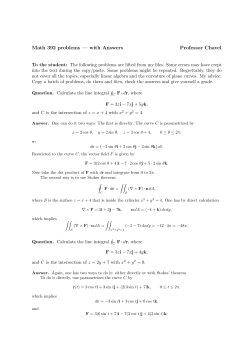 Math 392 problems &mdash; with Answers Professor Chavel