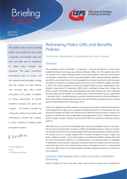 Rethinking Police Gifts and Benefits Policies