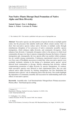 Non-Native Plants Disrupt Dual Promotion of Native Alpha and Beta