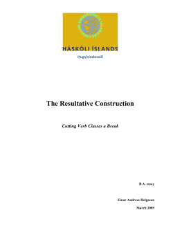 The Resultative Construction