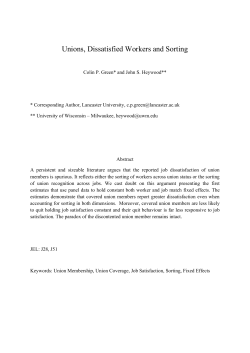 Unions, Dissatisfied Workers and Turnover