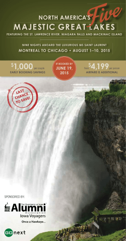 MAJESTIC GREAT LAKES - University of Iowa Alumni Association