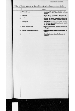 day of Orders in Council approved on the 5. Pound District Aot