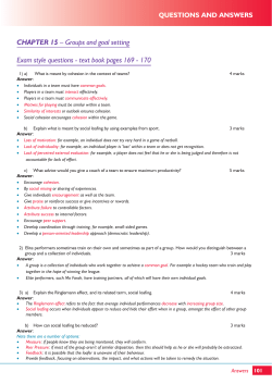 CHAPTER 15 &ndash; Groups and goal setting Exam style questions