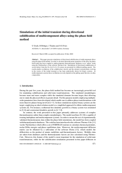 Simulations of the initial transient during directional solidification of