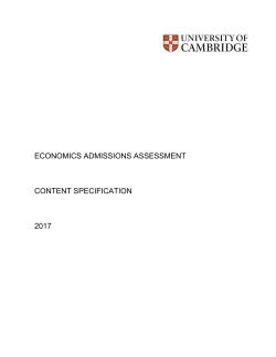 economics admissions assessment content