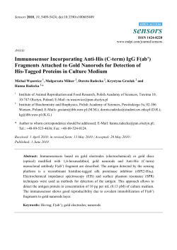 Immunosensor Incorporating Anti-His (C