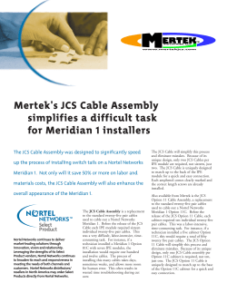 Nortel Networks Compatible Product brief for JCS Cable Assembly
