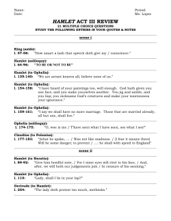 HAMLET ACT III REVIEW