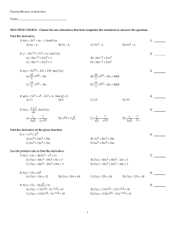 Practice/Review of derivitive