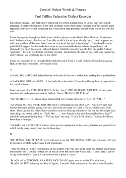 Sayings (Revd 3rd Jan 14) - Federation of Old Cornwall Societies