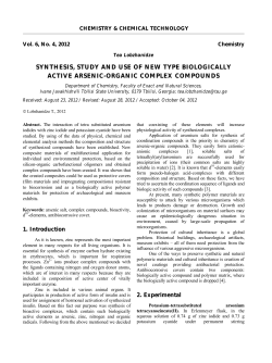 synthesis, study and use of new type biologically active arsenic