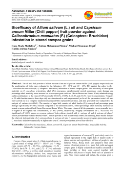 oil and Capsicum annum Miller (Chili pepper) fruit powder against