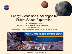 Energy Goals and Challenges for Future Space Exploration