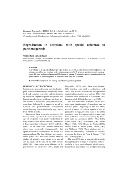 Reproduction in scorpions, with special reference to parthenogenesis