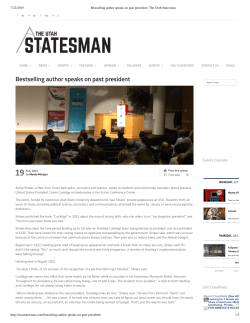 Bestselling author speaks on past president