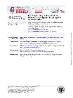 Redox Remodeling by Dendritic Cells Protects Antigen