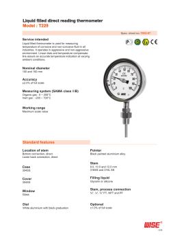 Liquid filled direct reading thermometer Model : T229