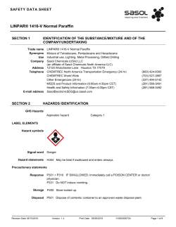 LINPAR® 1416-V Normal Paraffin - Sasol North American Operations